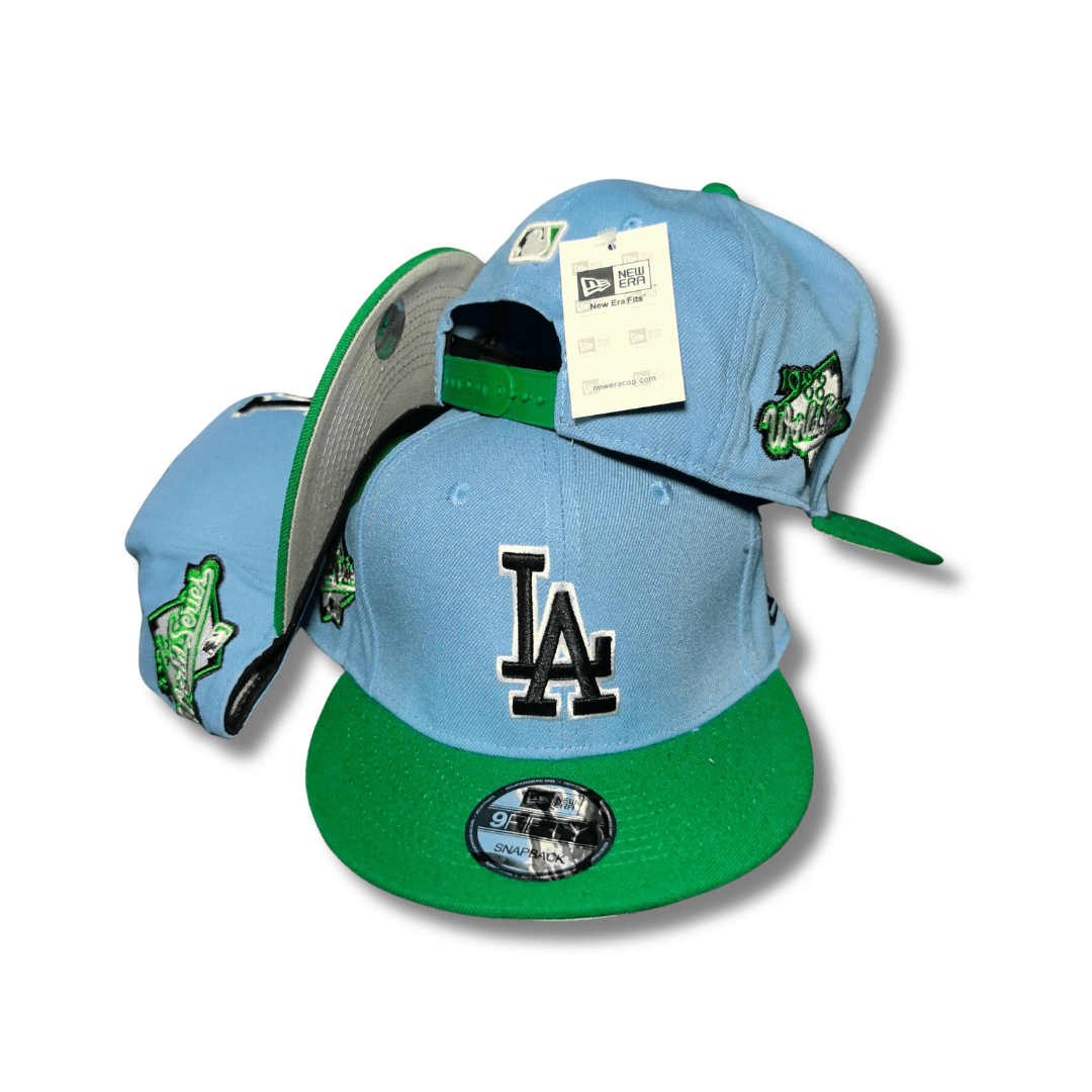 Los Angeles Dodgers 1988 World Series with Green Brim Light Blue and Green ¨C Snapback Cap