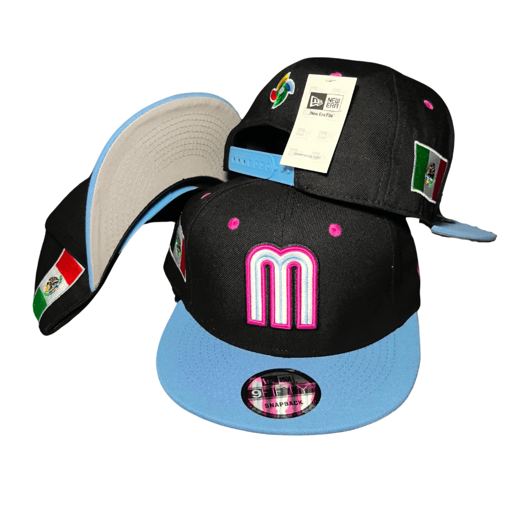New Era 59Fifty Mexico World Baseball Classic Hat Black, Light blue ¨C Snapback Cap