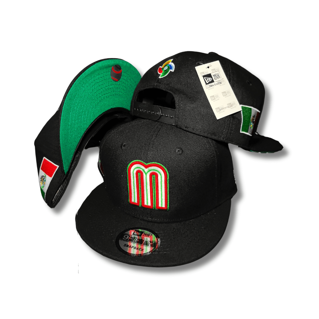 New Era 59Fifty Mexico World Baseball Classic Hat Black, Green ¨C Snapback Cap