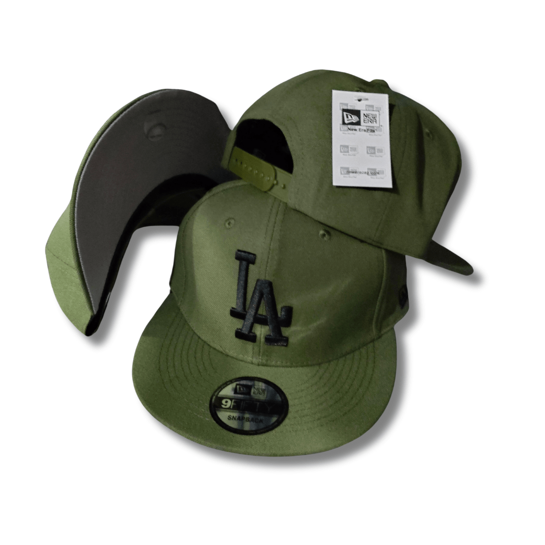 Los Angeles Dodgers Olive Green with Black Embroidered Logo ¨C Snapback Cap