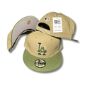 Los Angeles Dodgers Beige with Olive Green Embroidered Logo and Brim ¨C Snapback Cap