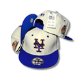 New York Mets White and Blue with 2000 Subway Series Patch ¨C Snapback Cap