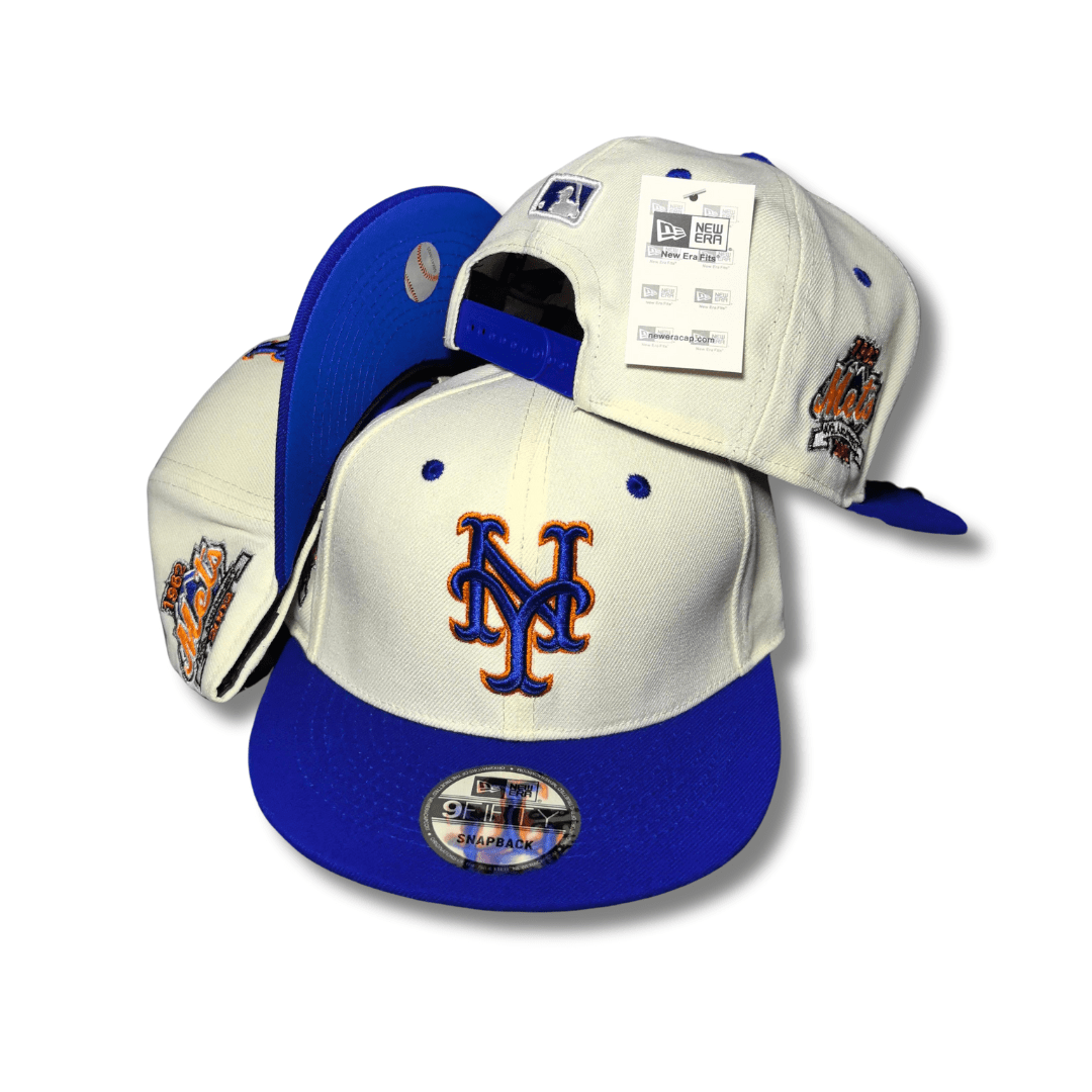 New York Mets White and Blue with 2000 Subway Series Patch ¨C Snapback Cap