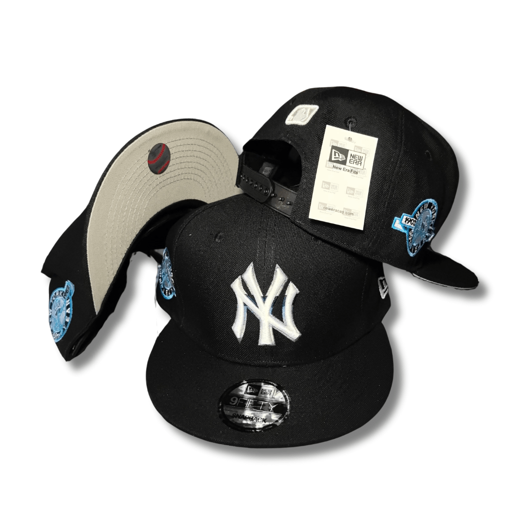 New York Yankees 9FIFTY with Light Blue Side Patches Black and Gray ¨C Snapback Cap