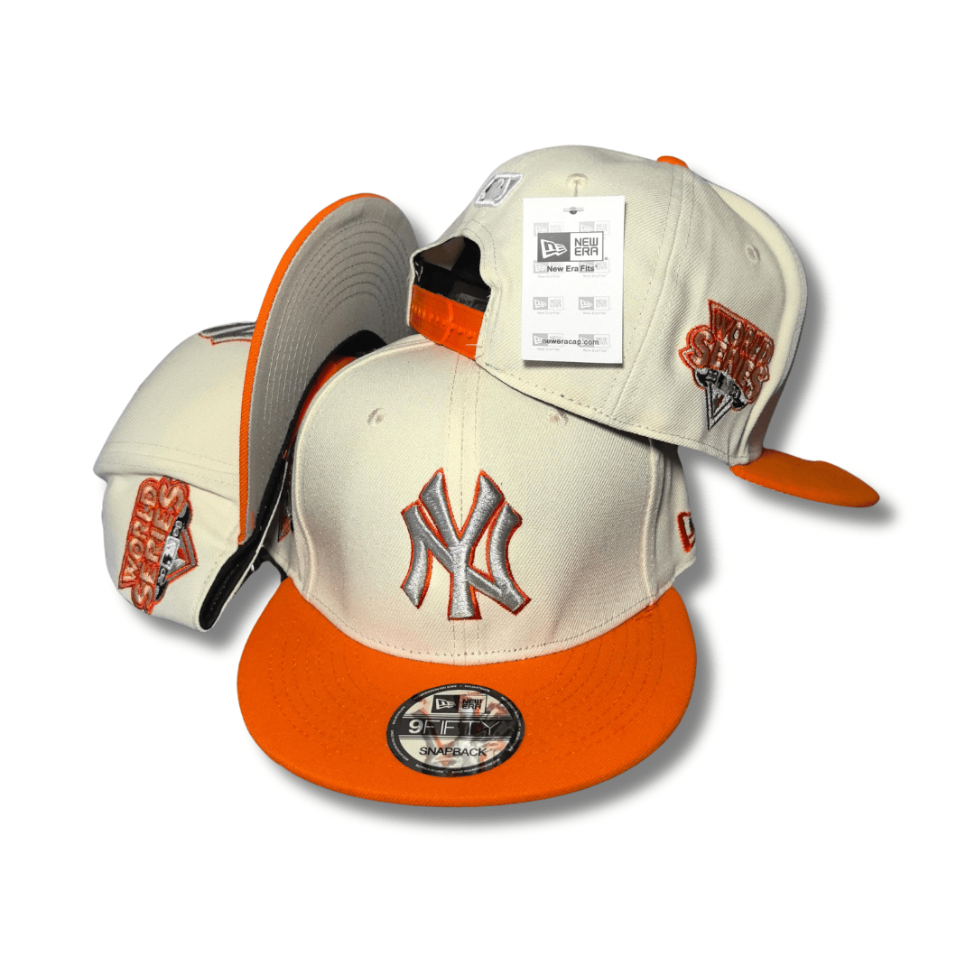 New York Yankees 9FIFTY with Orange Brim and Side Patches Cream and Orange ¨C Snapback Cap