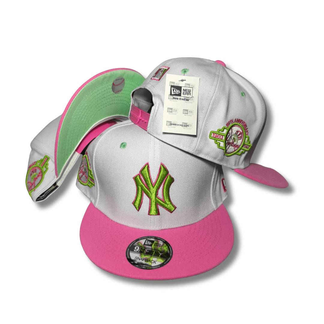 New York Yankees 9FIFTY with Green and Pink Accents White and Pink ¨C Snapback Cap