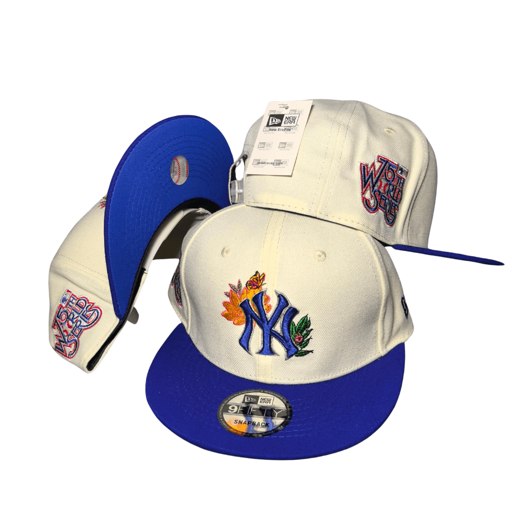 New York Yankees 9FIFTY with Floral Accents Cream and Royal Blue ¨C Snapback Cap