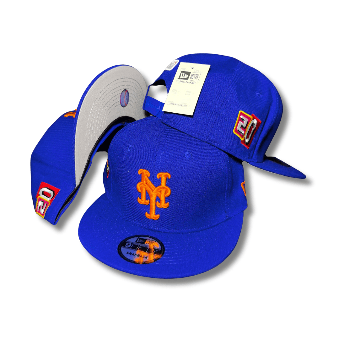 New York Mets Blue Side Patch Embroidery with Classic Orange Logo ¨C Snapback Cap