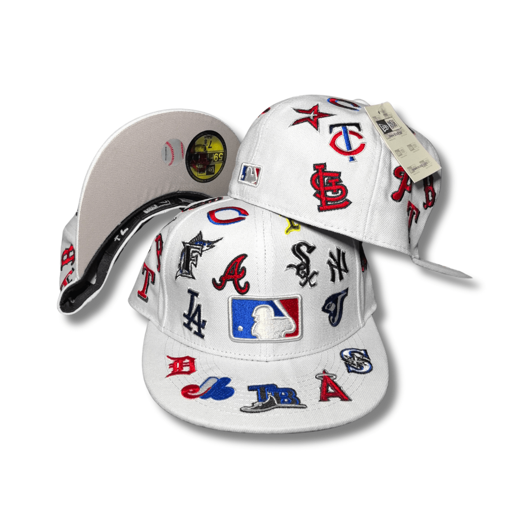 New Era Multi-Logo MLB 59Fifty with MLB Logo White ¨C Fitted Cap