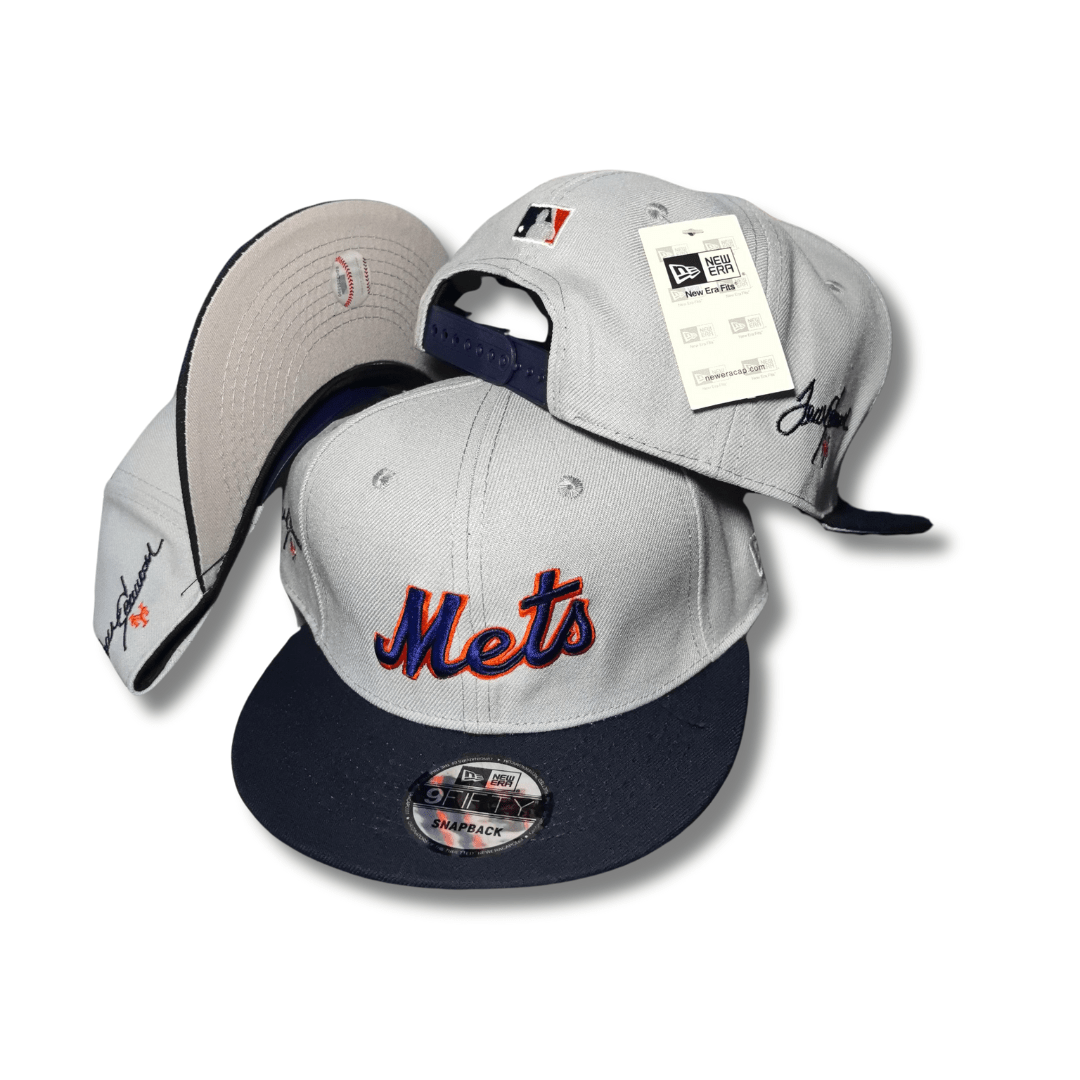 Stone New York Mets Light Navy Blue Visor Gray Bottom 50th Anniversary Side Patch 9Fifty ¨C Snapback Cap