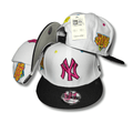 New York Yankees New Era 9Fifty White with Pink Logo and World Series Patches ¨C Snapback Cap