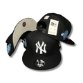 New York Yankees Black Iconic White Logo with Gray Undervisor ¨C Snapback Cap