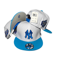 New York Yankees White with Vibrant Blue Brim and Accents ¨C Snapback Cap