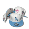 Los Angeles Dodgers White and Light Blue with Pink Embroidered Details ¨C Snapback Cap
