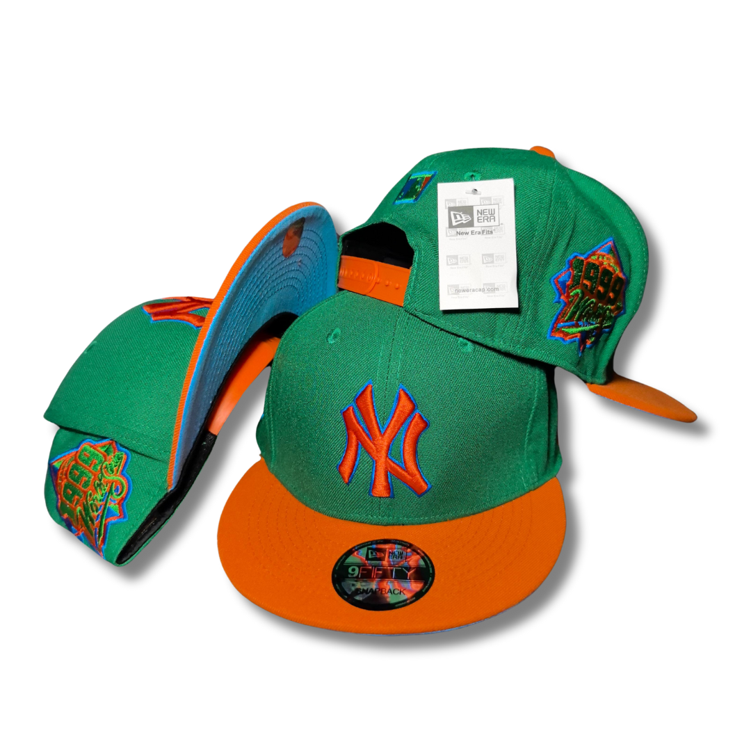 New York Yankees Green and Orange with 1999 Embroidered Side Patch ¨C Snapback Cap