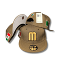 Mexico Baseball Brown with Gold Embroidered Logo and Flag Patches ¨C Snapback Cap