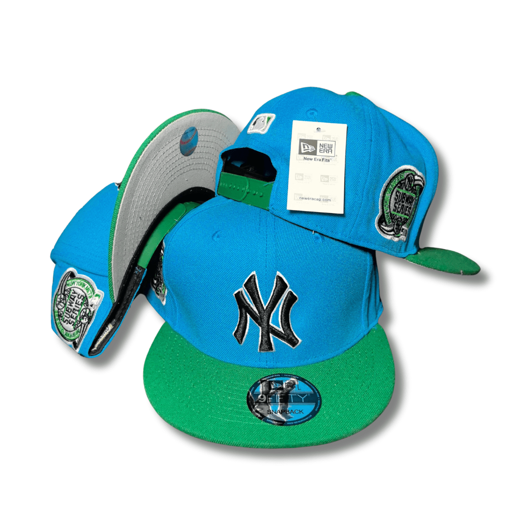 New York Yankees Blue and Green with Subway Series Side Patches ¨C Snapback Cap
