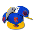 New York Yankees Royal Blue and Yellow with Side Patch Details ¨C Snapback Cap