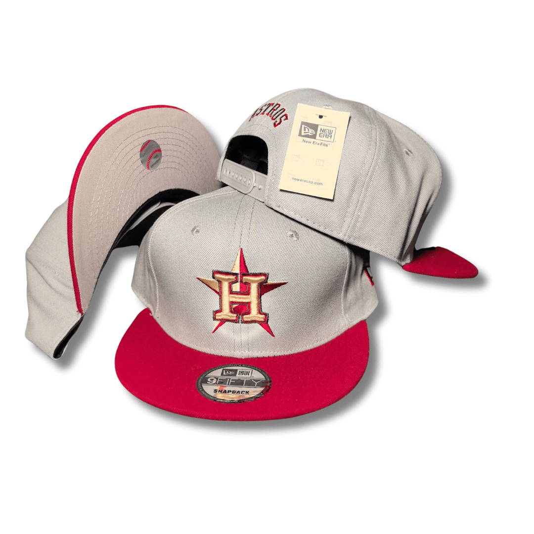 Houston Astros Grey and Red with Embroidered Logo ¨C Snapback Cap