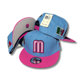 Mexico Baseball Light Blue and Pink with Embroidered Logo and Flag Patch ¨C Snapback Cap