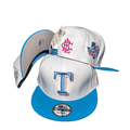 Texas Rangers White and Blue with Embroidered Logo and Side Patches  ¨C Snapback Cap