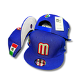 Mexico National Baseball Team with Embroidered Logo and Flag Patch Blue ¨C Snapback Cap