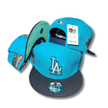 LA Baseball Team with Embroidered Logo and Unique Side Patches  Aqua Blue ¨C Snapback Cap