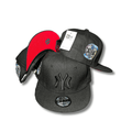 New York Yankees with Blackout Embroidered Logo and Subway Series Patch Black ¨C Snapback Cap