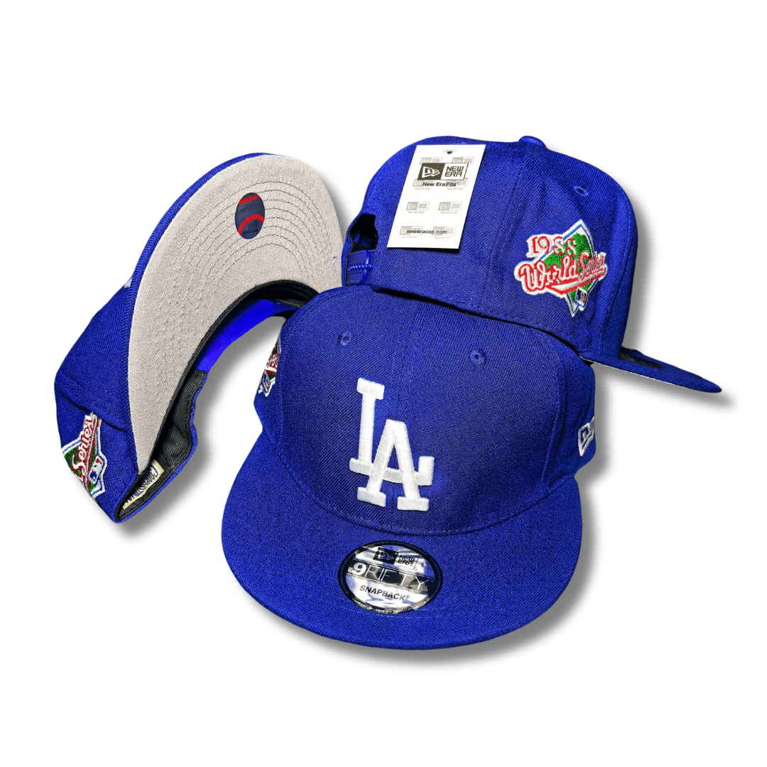 LA Dodgers with White Embroidered Logo and 1988 World Series Patch  Royal Blue ¨C Snapback Cap