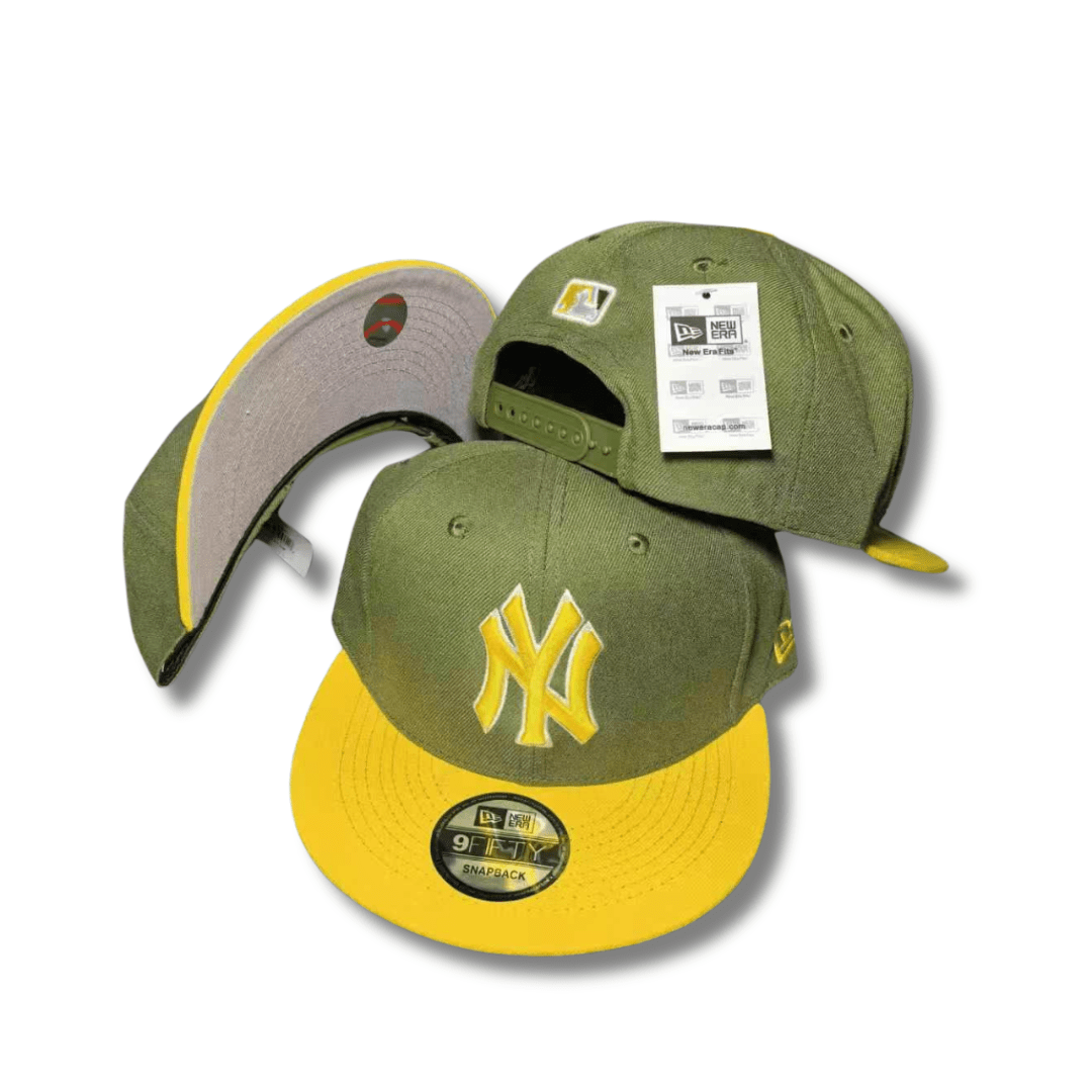 New York Yankees 9FIFTY Olive Green with Yellow Brim and Logo ¨C Snapback Cap