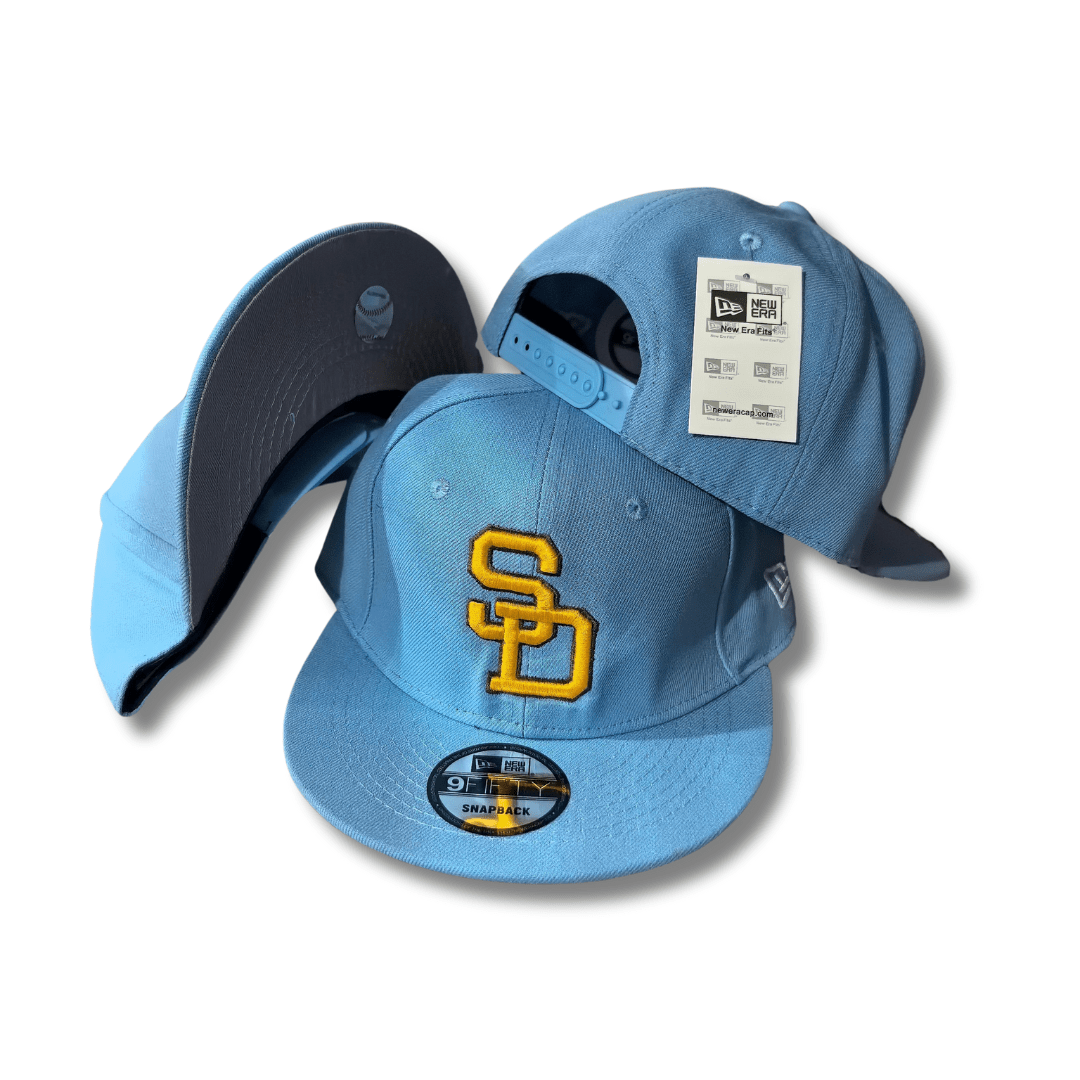 San Diego Padres New Era 9FIFTY Light Blue with Yellow Logo ¨C Snapback Cap