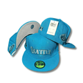 Seattle with Embroidered Script and Side Patch Teal ¨C Fitted Cap