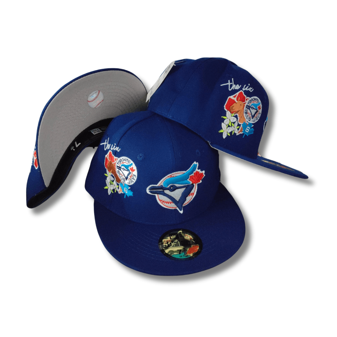 Toronto Blue Jays Embroidered with Floral Details Blue and White ¨C Fitted Cap