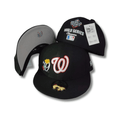 Washington Nationals 2019 World Series with Logo Black and White ¨C Fitted Cap