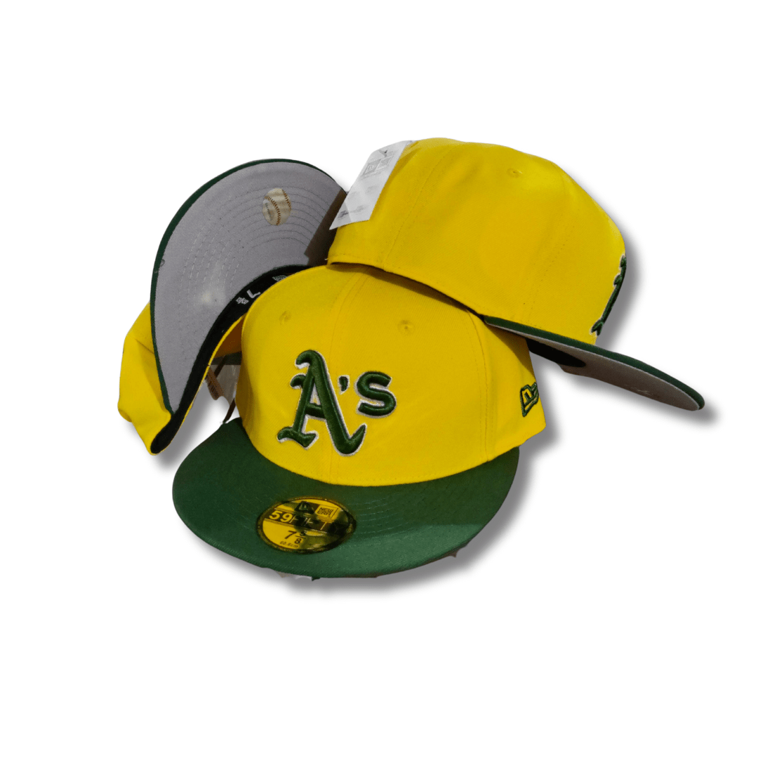 Oakland Athletics 59FIFTY with Green Visor Yellow ¨C Fitted Cap