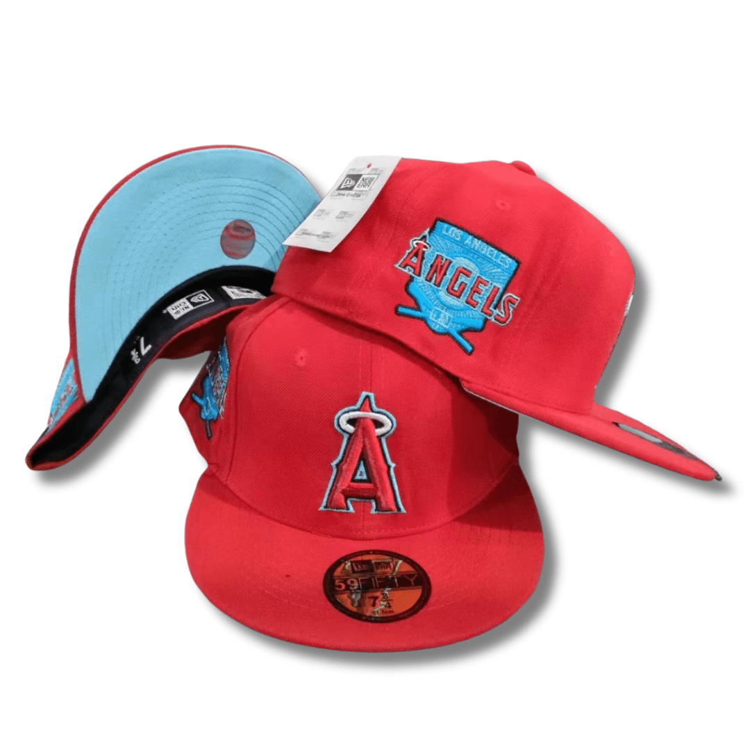 Los Angeles Angels with Sky Blue Undervisor and Retro Side Patch Red ¨C Snapback Cap