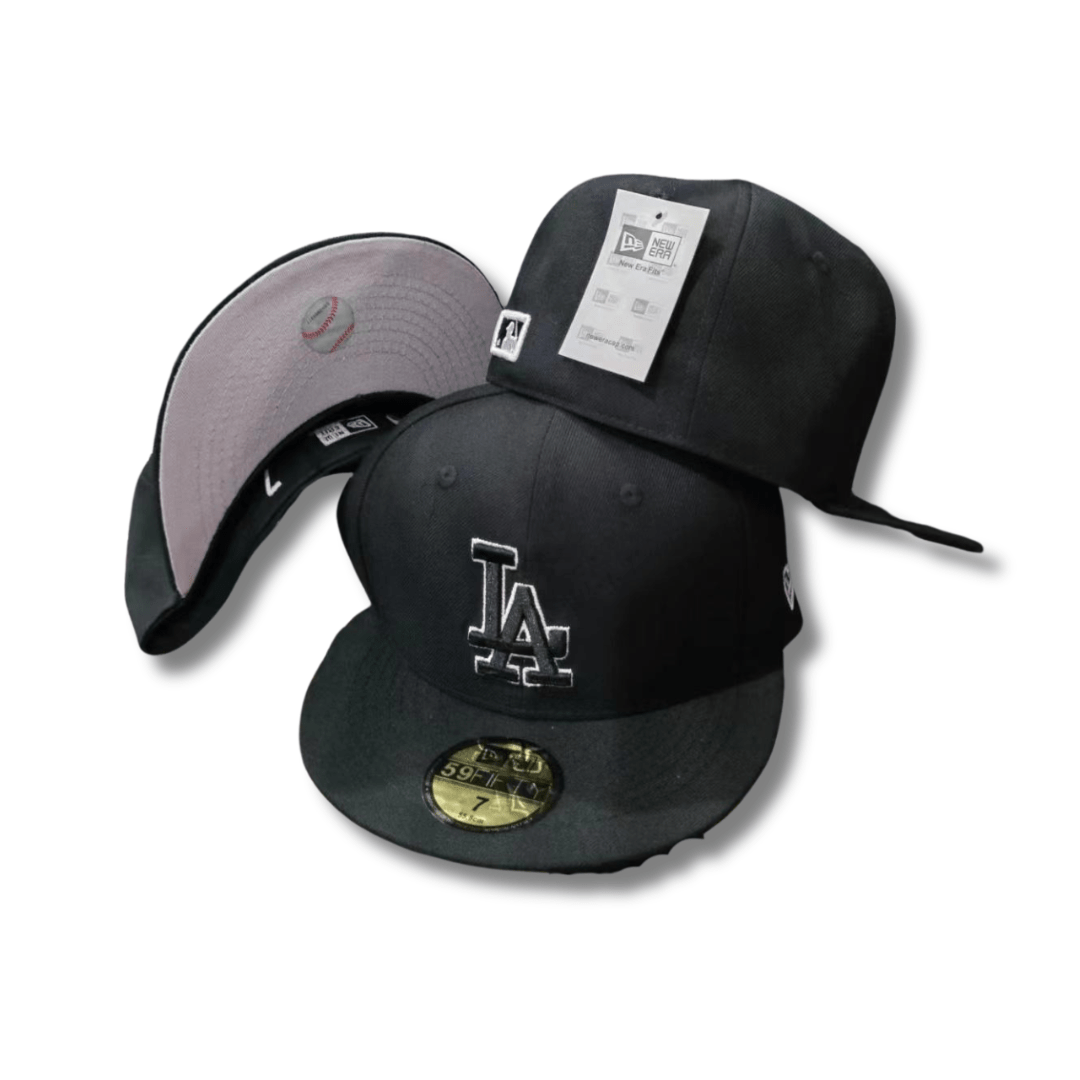 Los Angeles Dodgers Black Fitted Cap Set ¨C Embroidered Logo with Premium Design