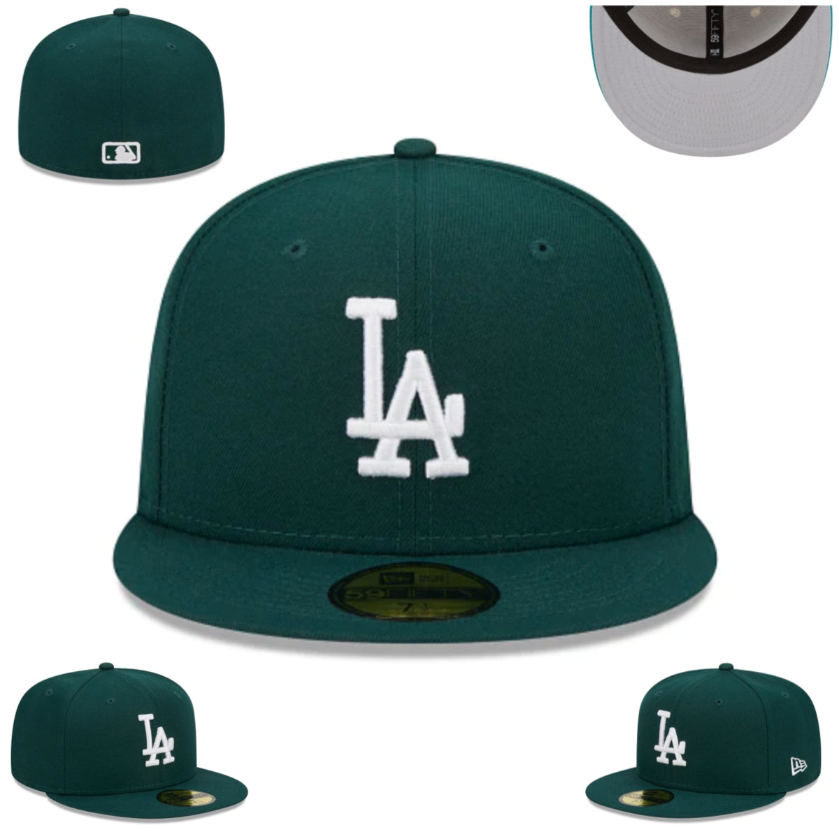 Los Angeles Dodgers Fitted Hat ¨C Forest Green with Contrasting Gray Undervisor
