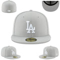 Los Angeles Dodgers Fitted Hat ¨C Light Gray with White Logo and Gray Undervisor
