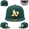Oakland Athletics Fitted Hat ¨C Forest Green with White and Gold Logo