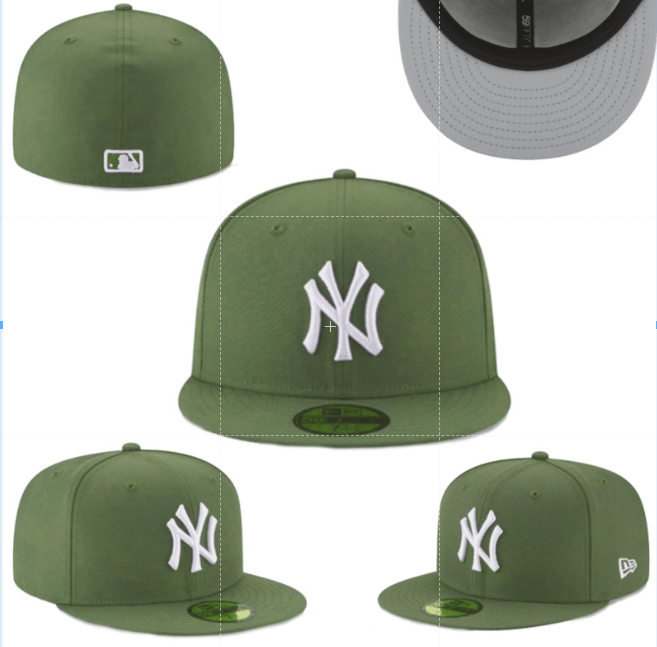 New York Yankees Fitted Hat ¨C Olive Green with White Logo and Gray Undervisor