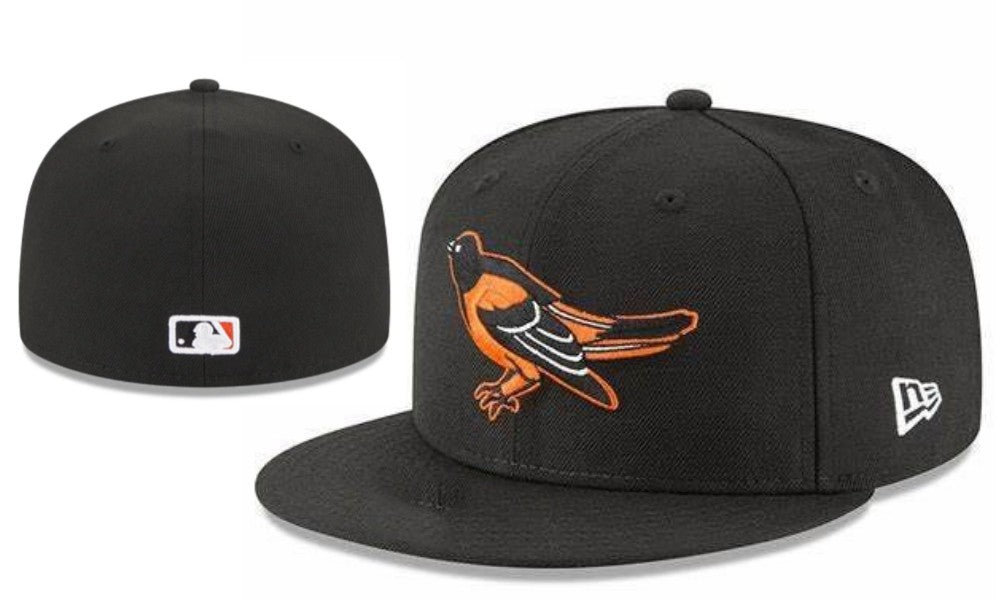 Baltimore Orioles Fitted Hat ¨C Black with Orange Bird Logo