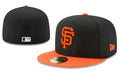San Francisco Giants Fitted Hat ¨C Black with Orange Brim and Logo
