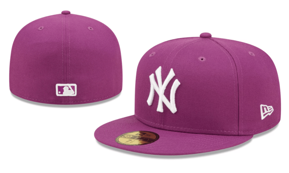 New York Yankees MLB Fitted Cap ¨C Vibrant Purple with White Logo