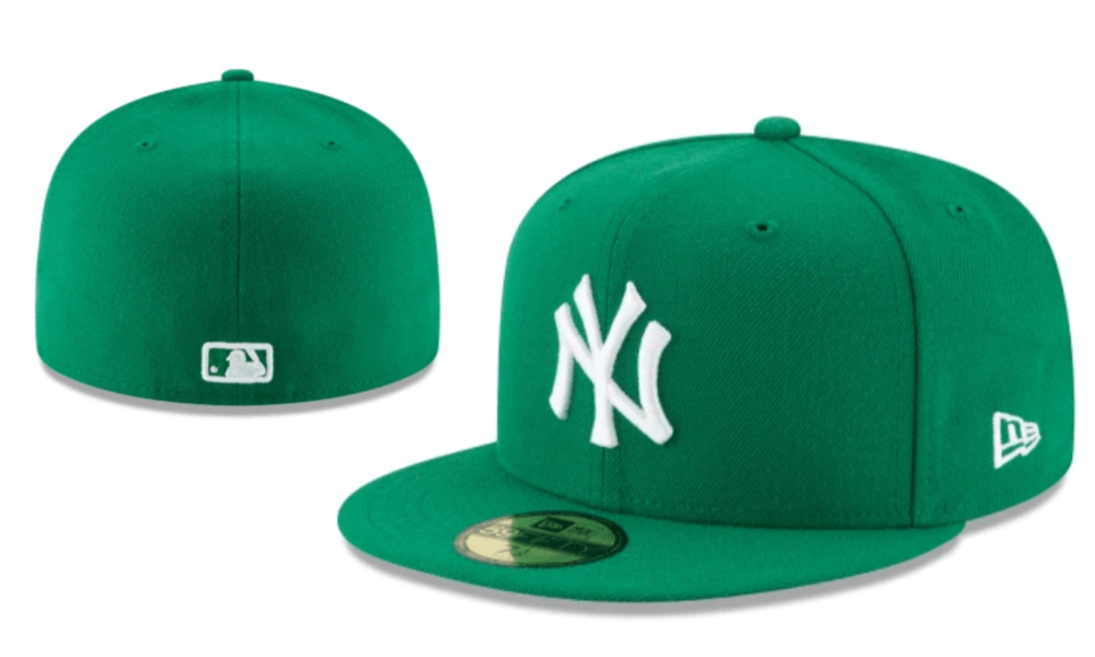 New York Yankees MLB Fitted Cap ¨C Vibrant Green with White Logo