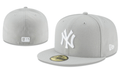 New York Yankees MLB Fitted Cap ¨C Sleek Gray with White Logo
