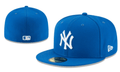 New York Yankees MLB Fitted Cap ¨C Bright Blue with White Logo