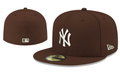New York Yankees MLB Fitted Cap ¨C Classic Brown with White Logo