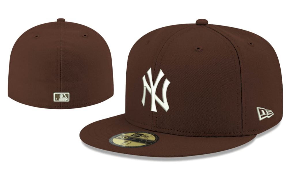 New York Yankees MLB Fitted Cap ¨C Classic Brown with White Logo