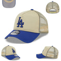 Los Angeles Dodgers Trucker Cap with Mesh Back ¨C Beige and Royal Blue